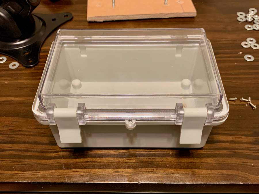 Plastic electrical project box.